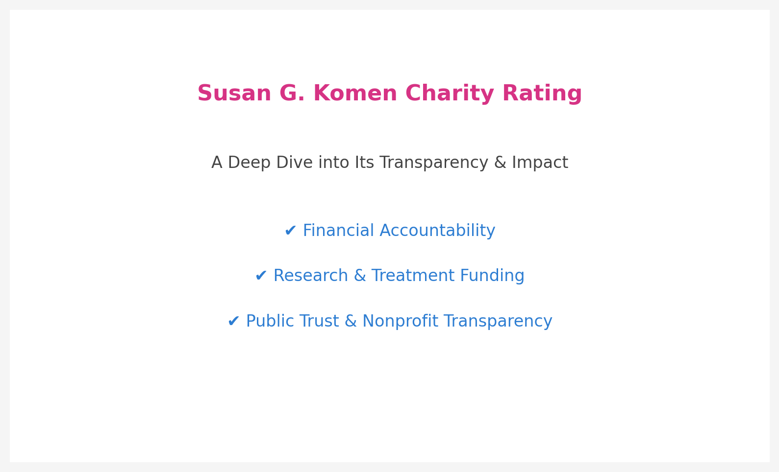 Susan Komen Charity Rating